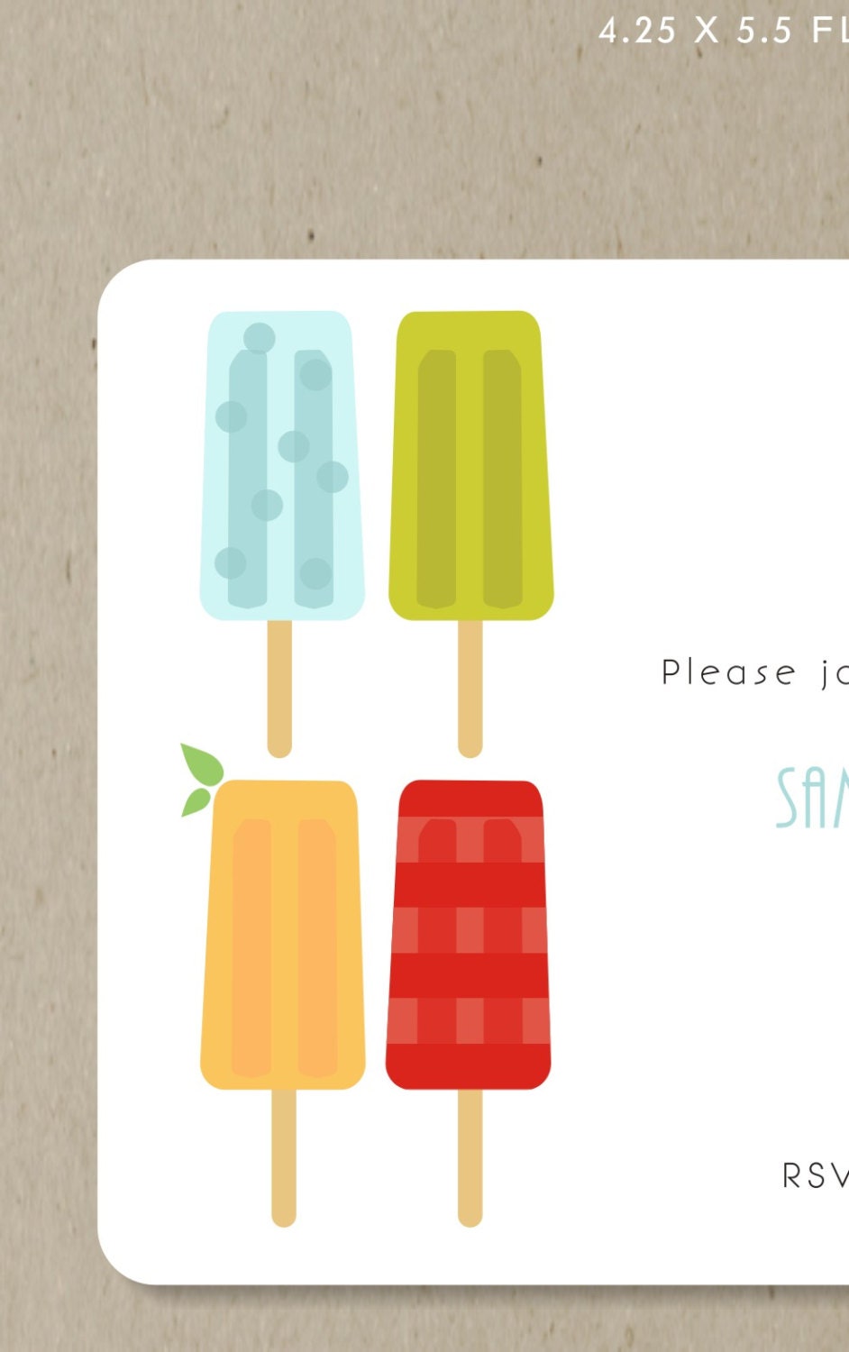 fruity popsicles : birthday invitation set