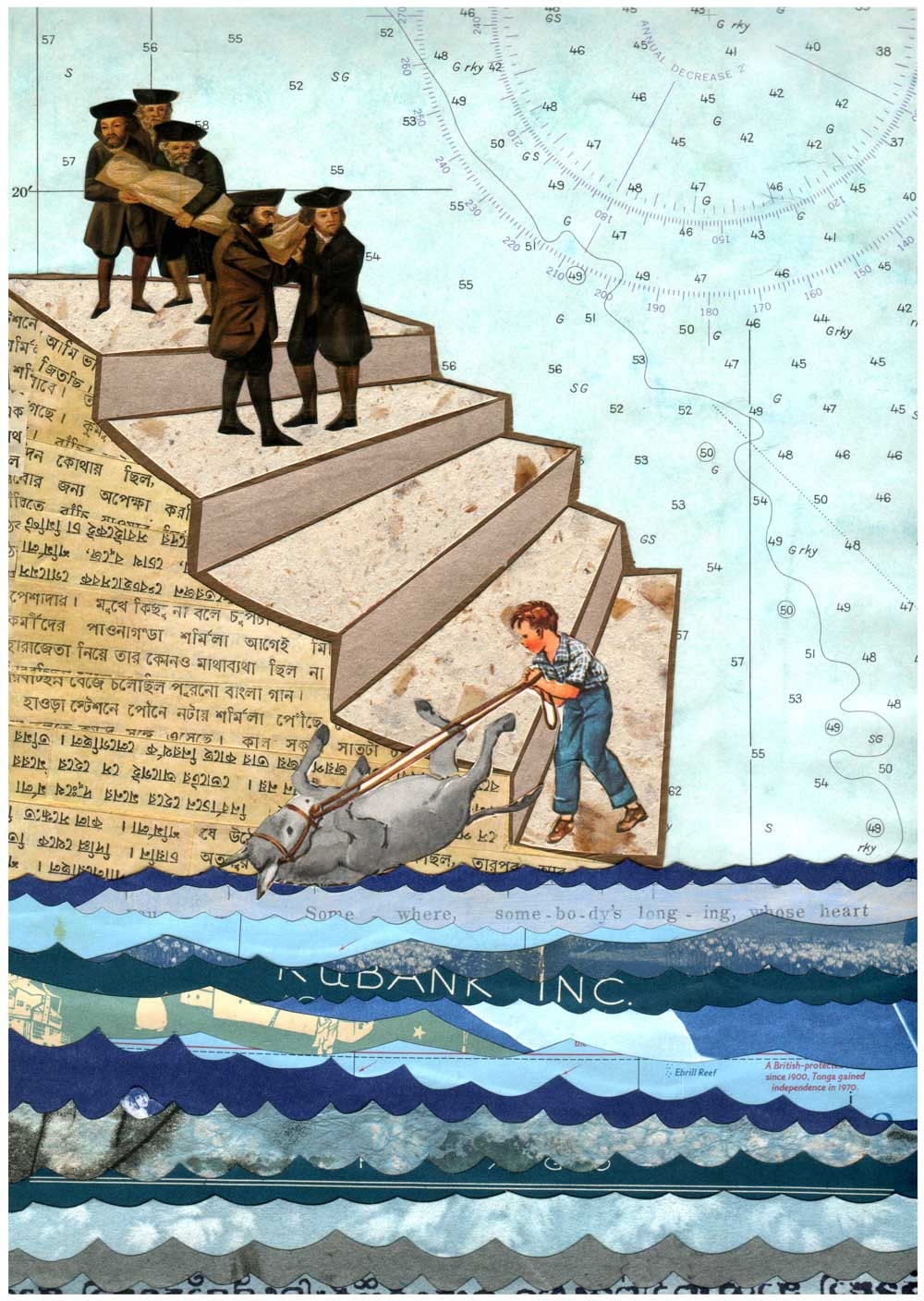 Seawall . . . archival ink-jet print of an original collage
