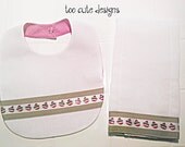 Sock Monkey Bib and Burp Cloth Set with Monogramming