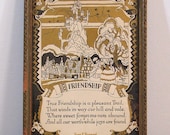 Vintage Framed Poem and Art, Friendship by Enos Hayward