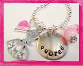Personalized Necklace - PRETTY PRINCESS -  Hand Stamped Charm Necklace for Girls
