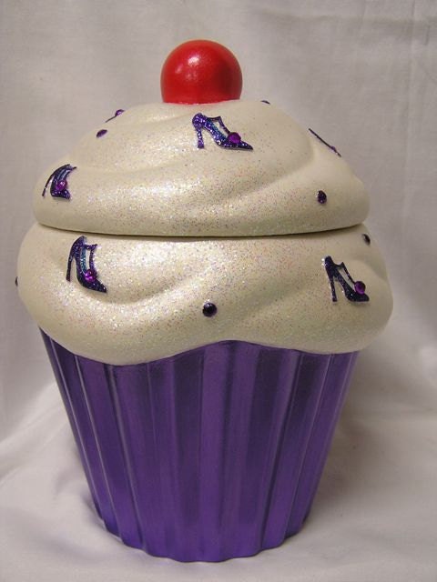 Diva Bling Cupcake Jar Purple