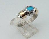 NEW Classic 9K Yellow Gold & Sterling Silver Opal Ring size 6