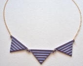 Purple Triangle Geometric necklace with 14k gold filled chain