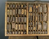 Printing Press Letters and Number Blocks with Wood Tray