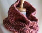 Dusty Rose Chunky Wool Cowl  Infinity Scarf
