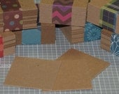 Chippy Squares ... 50 Pieces . 2.5" Square . Chipboard . Brown . Art Supplies . Medium Weight . Earring Cards . Tags . Labels . Kraft