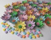 Weddings Handmade Paper Flowers Water Lillies 100-2 1/2 Inch Flowers in Colors of your Choice