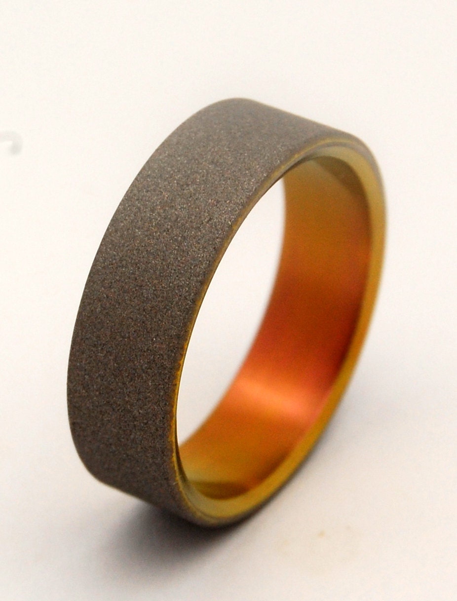 Sandblasted Sunset - Titanium Wedding Band