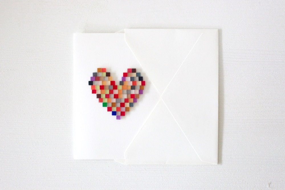 Mosaic Heart . Mother's Day . Valentine's Day . Friendship . Love . Greeting Card - Matte