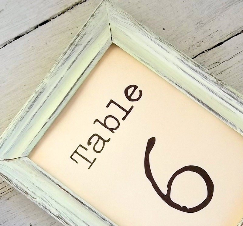 Table sign frame, shabby light green 5x7, country refurbished, upcycled