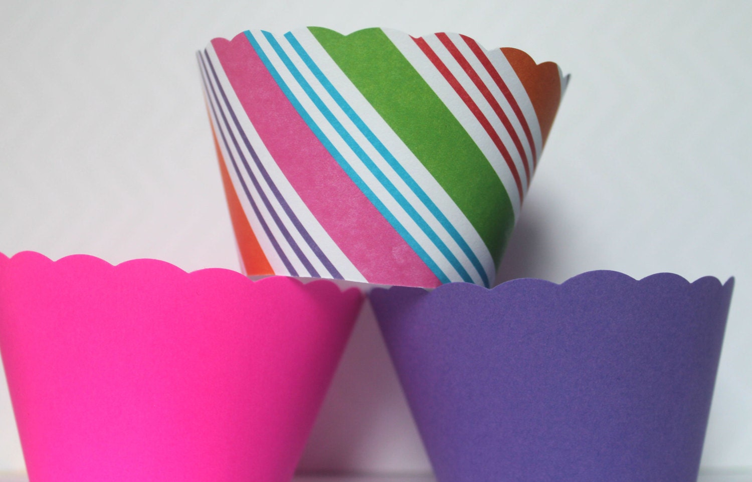 Bright Striped Cupcake Wrappers Circus Carnival Theme