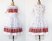 vintage 1950s dress / vintage 1950 day dress / vintage 50s dress / 1950s dress