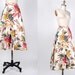 vintage 1940s skirt / 1940s vintage skirt / 40s floral barkcloth skirt / 1940s vintage skirt