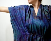 Tie Dye Silk Kaftan -Loungewear, Silk Robe, Caftan, Spa, Perfect long dress, beachwear, make great Anniversary or Birthday gift