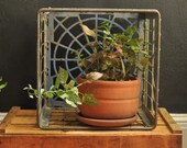 Vintage Metal Alpenrose Milk Crate Storage Container Industrial Home Decor