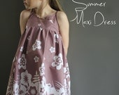 NEW Summer Maxi Dress pattern and tutorial PDF 6y-12y easy sew long tank dress tunic