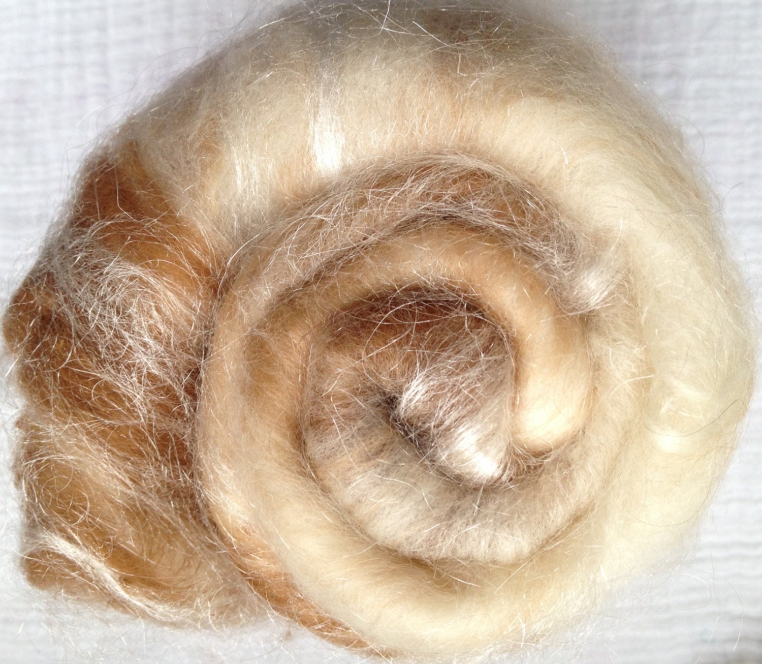 Baby Alpaca/Merino/Silk Luxury Spinning Batt - Cafe au Lait - 2 oz