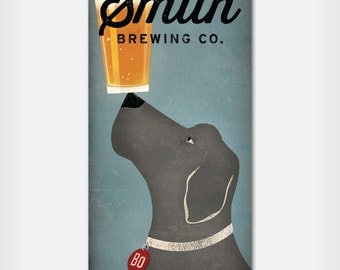 CUSTOM Personalized Black Dog BEER Brewing Company Gallery Wrapped Wall Art  Ready-To-Hang Stretched Canvas 10x20x1.5
