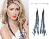 RECYCLED Bicycle Feather Tube Earrings