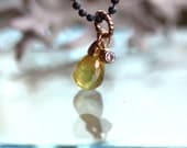 Yellow Sapphire In 14K Gold Necklace (3) - Ready To Ship