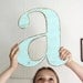 nursery decor baby wall letter decoration shabby vintage style Light Turquoise