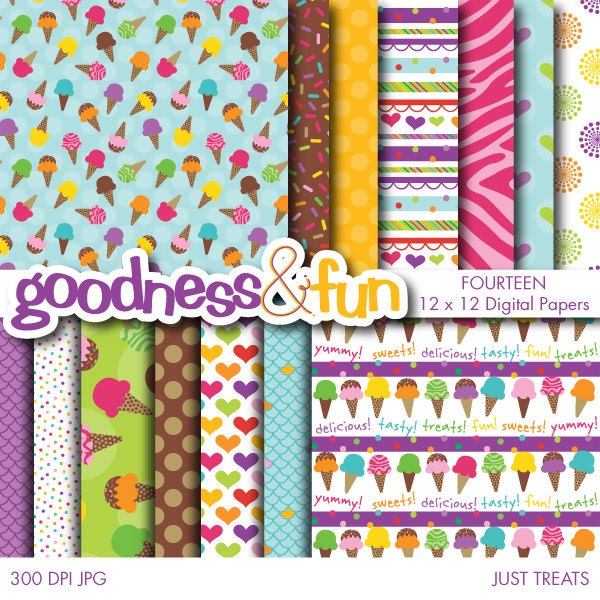 Buy 2 Sets, Get 2 Sets FREE - Digital Paper Pack - Just Treats Papers