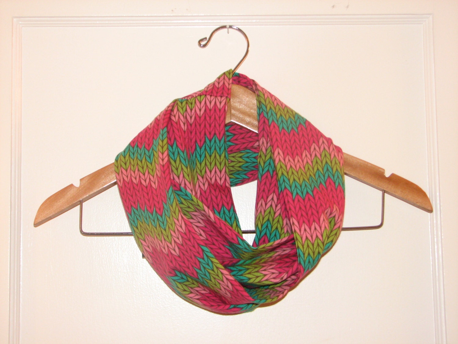Child Teen Infinity Scarf -  Jersey Chevron