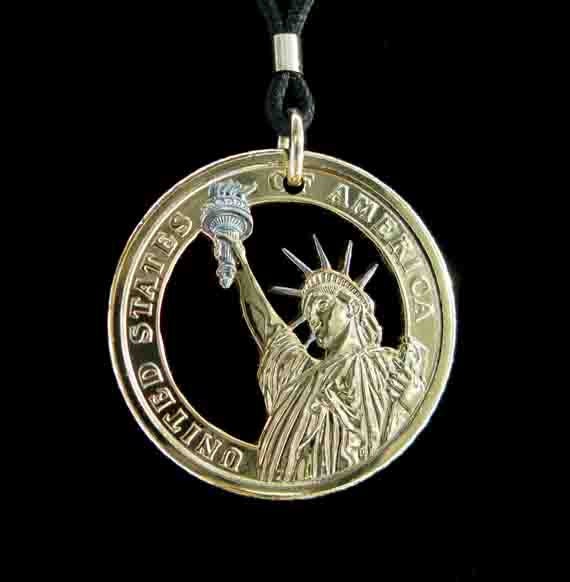 Cut Coin Jewelry - US - Statue of Liberty - Pendant