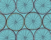 Windham Fabrics - Ride Collection by Julia Rothman - Bike Wheels in Turquoise - Half Yard