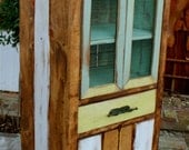Wood - Wooden Storage Cabinet - Handcrafted - Shabby - Distressed Furniture - Farmhouse Chic