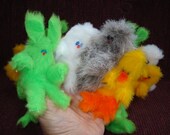 20  colorful  Finger Puppets with arms and legs Bigfoot Abominable Snowman Rabbit and Bird