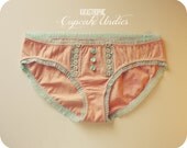 Pink Cupcake Buttons and Lace Panties in Organic Cotton