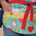 Teacher Utility Apron Owls and Butterflies Eight Pocket Utility Apron in Red, Pink and Aqua Classroom Elementary Preschool