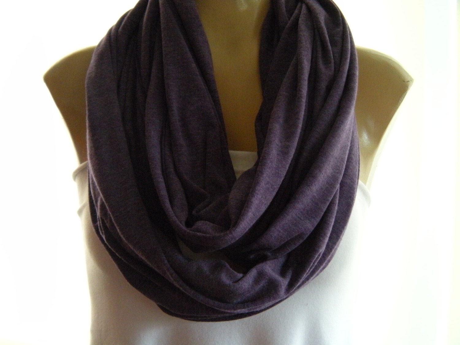 Patrician Purple...heathered..Cotton blend... Nomad Cowl.....Infinity Scarf..Relaxed version