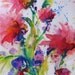 abstract floral garden original watercolor landscape painting flowers contemporary modern 16 x 20 frame ready art