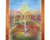 Autumn. Evening. Earth. - wool fiber art, wall hanging, wool picture