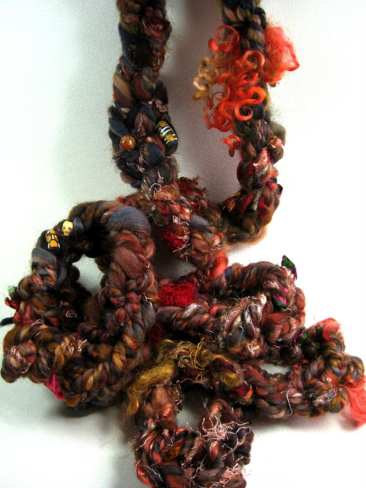 Trade Bead Art Yarn Scarf