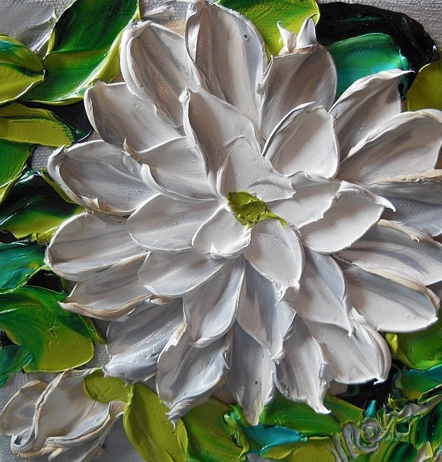 Painting Original Shades of Gray Dahlias  Floral Jan Ironside