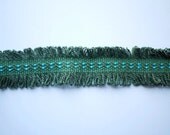 Vintage Forest Green and Teal Looped Trim