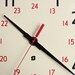 military time clock - school wall clock - simplex - gray metal body - butter yellow face - glass bezel - industrial decor