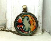 Koi Fish Painting - Original Hand Painted Necklace - Koi Necklace