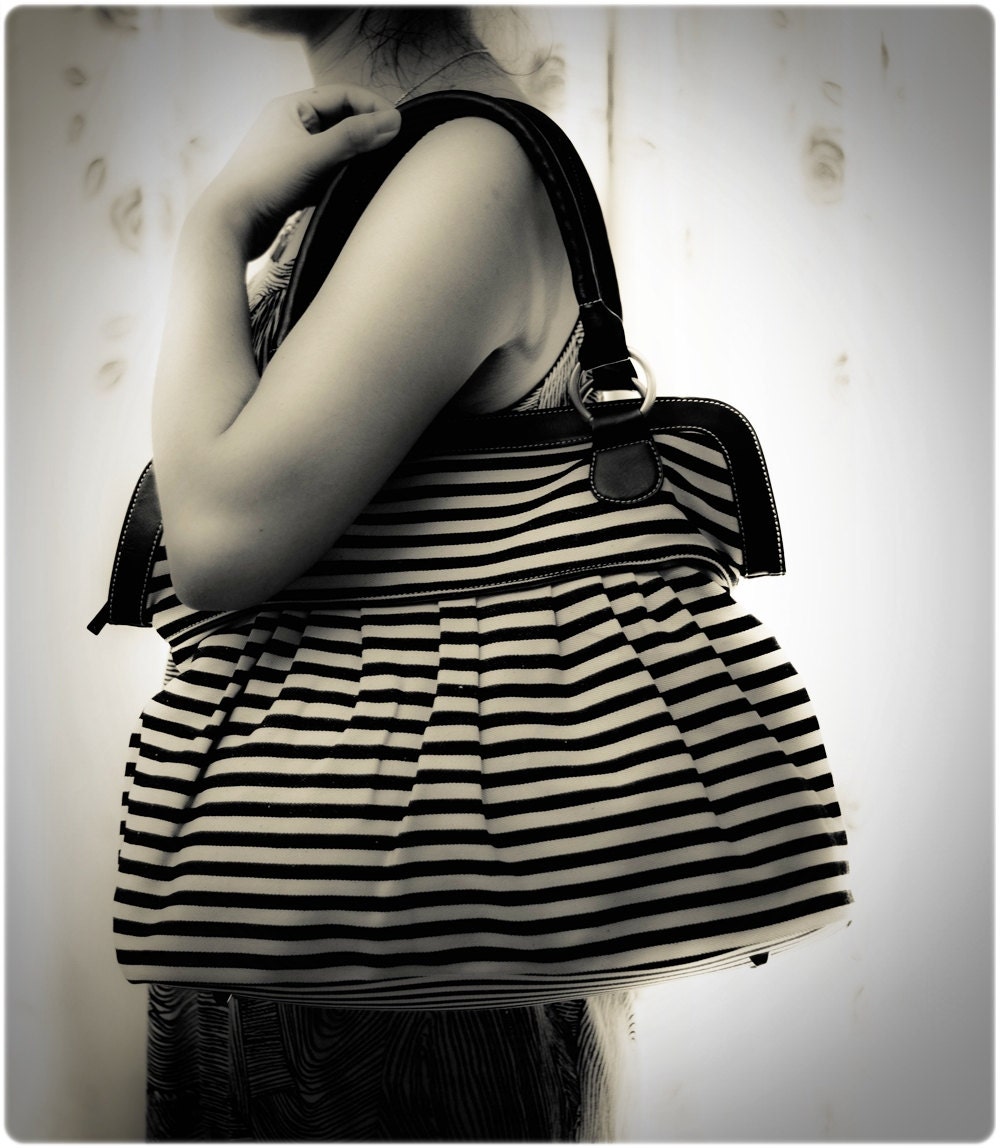 Handbags Black White, Diaper bag, Tote bag, Women Bag, Laptop Bag, Book Bag