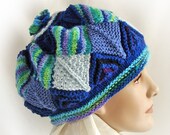 Module Art Hat - Blues, Green, Lavender - Acrylic - Flower - Crown - OOAK