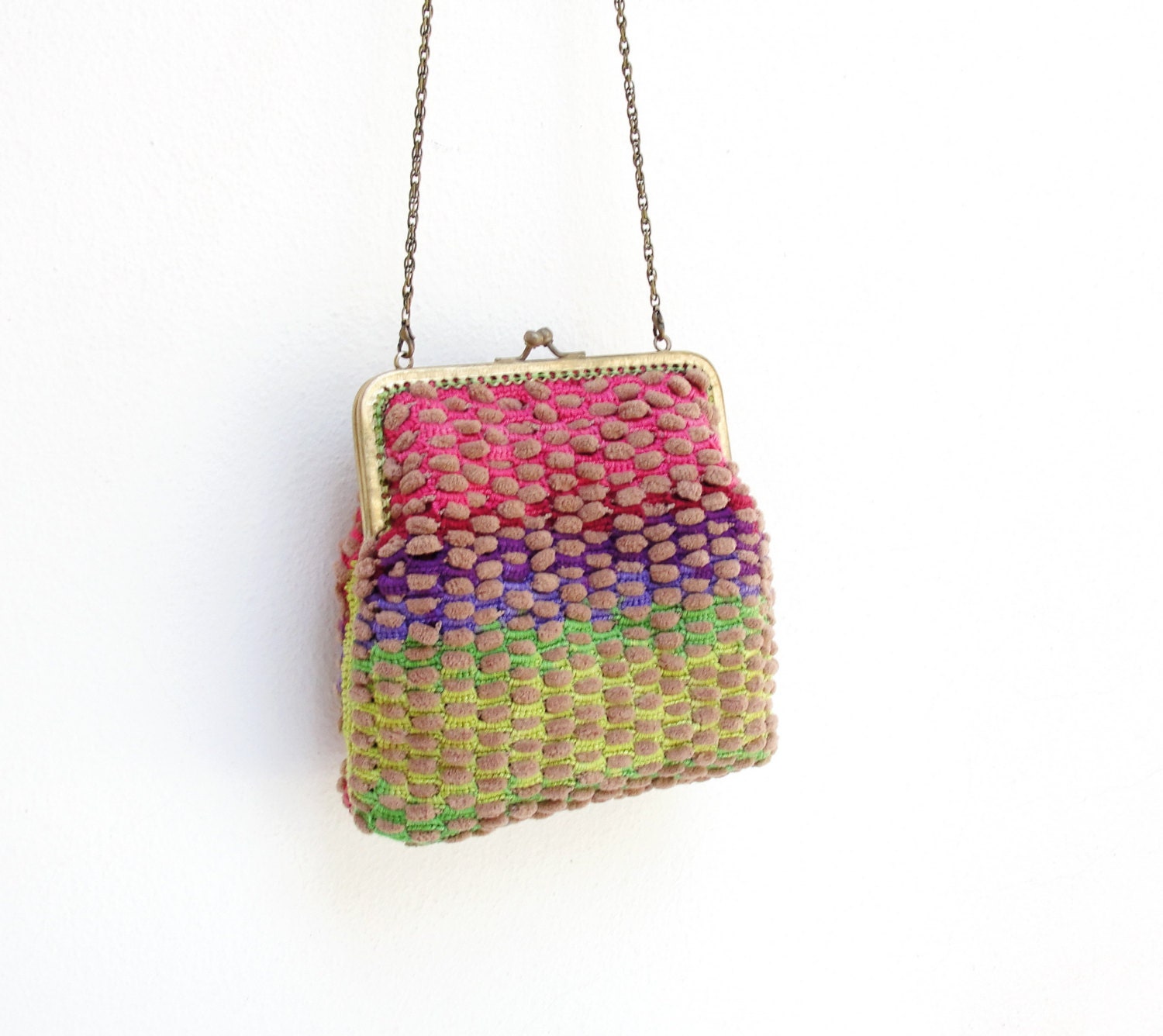 Ombré Rainbow Pouch Clutch Crochet