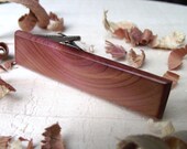 Handmade Cedar Wood Tie Bar Tie Clip - Reclaimed Cedar Wood Wooden Tie Bar for the Groom or 5-Year Anniversary Gift