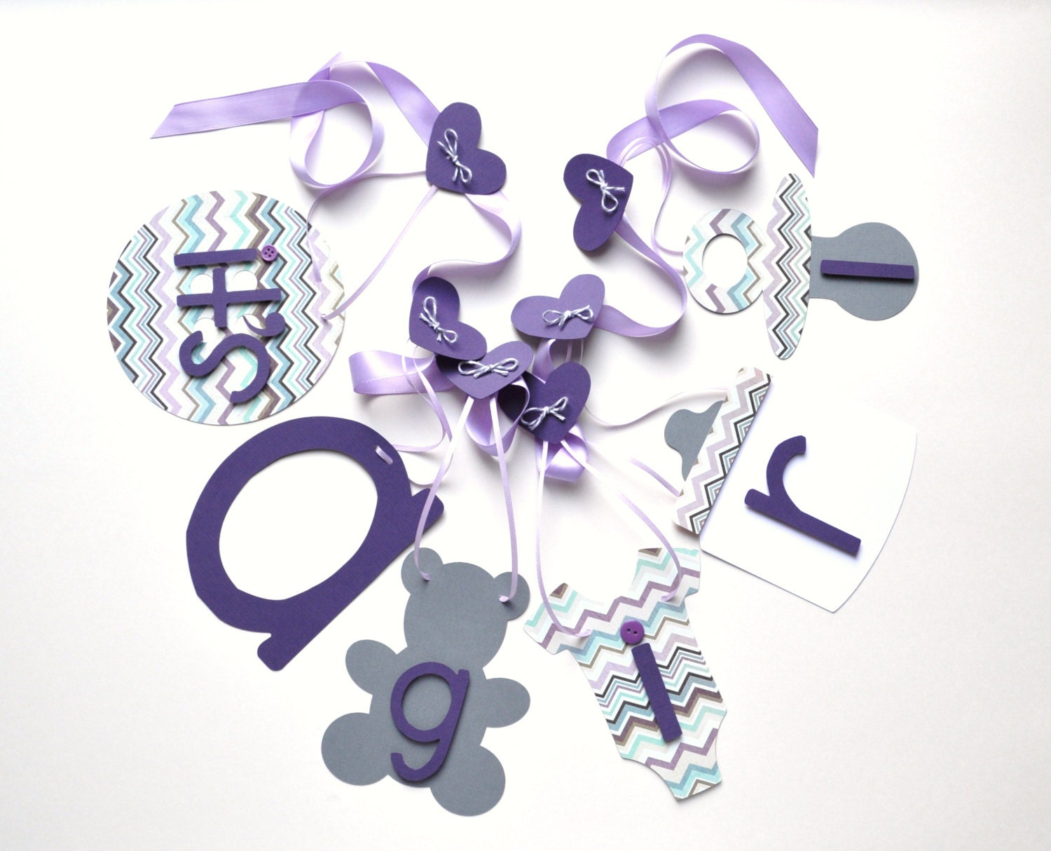 It's a girl banner purple and grey chevron baby shower decorations by ParkersPrints on Etsy Il_170x135