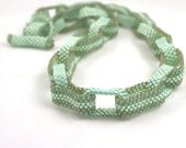 Mint . Beadweaving Necklace . Links Necklace . Peyote Stitch . Seafoam Green . OOAK Jewelry