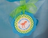 Dinosaur Themed FAVOR TAGS, Dino Happy Birthday Party Decorations in Orange, Blue and Green (12) Il_170x135