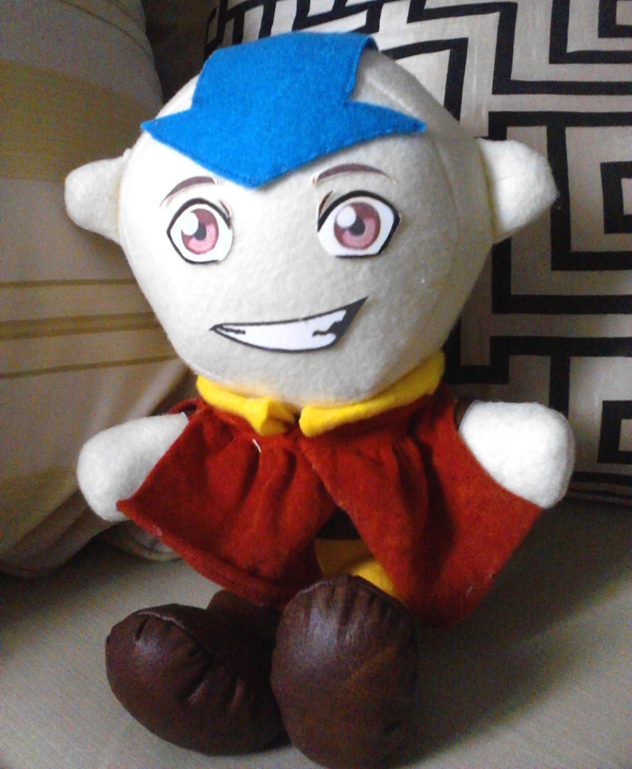 Custom OOAK Avatar Aang Airbender Plush Anime Videogame